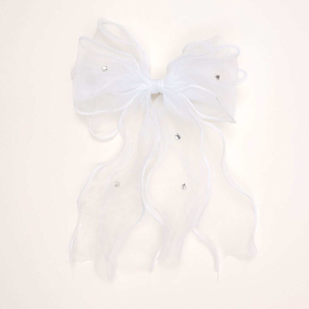 Sheer Rhinestone Bow Hair Clip - Image 2