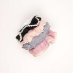 Knitted Lace Trim Scrunchie - Image 2