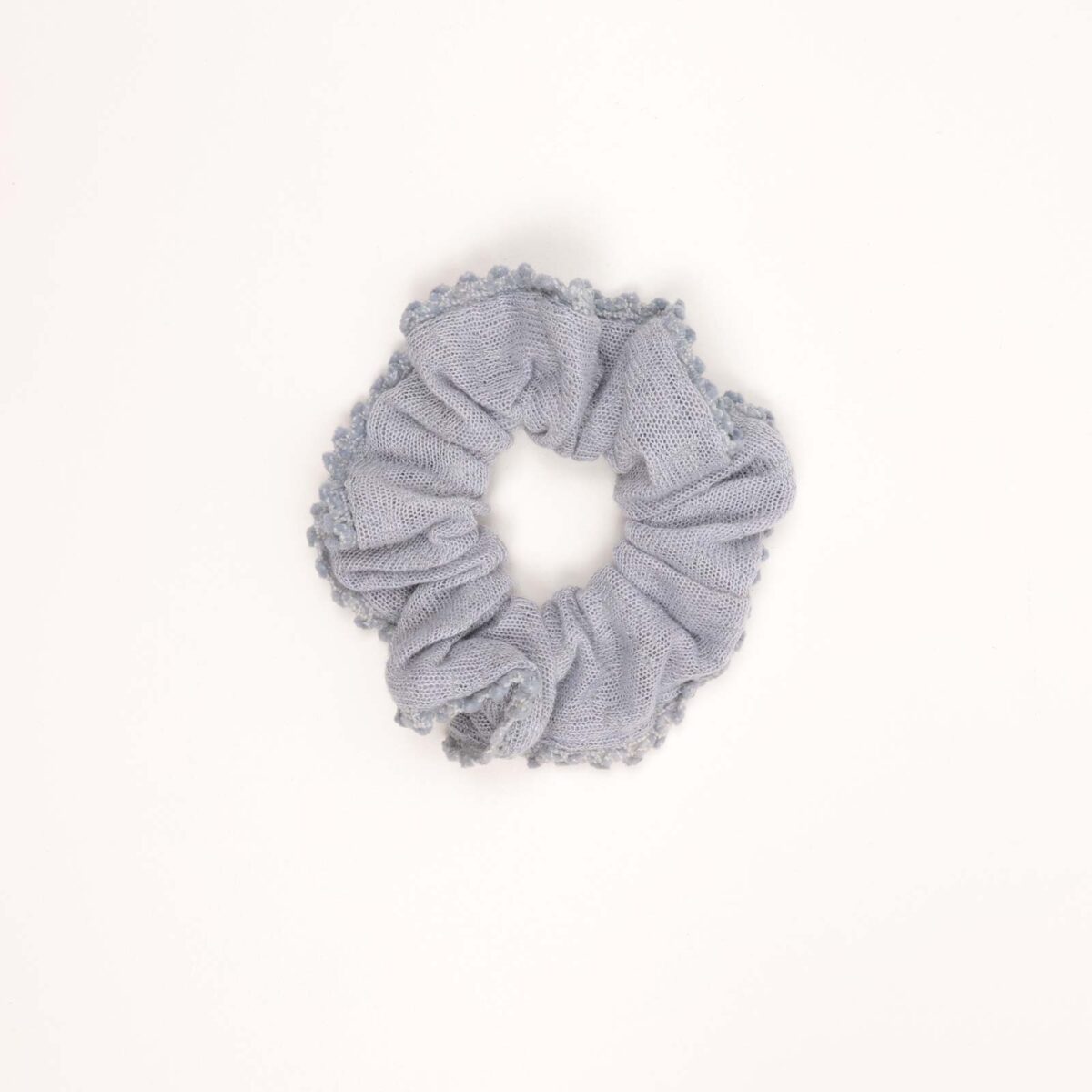 Knitted Lace Trim Scrunchie - Image 5