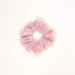 Knitted Lace Trim Scrunchie - Image 3