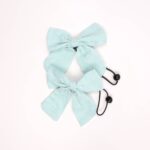 Textured Fabric Bow Hair Ties - Image 3