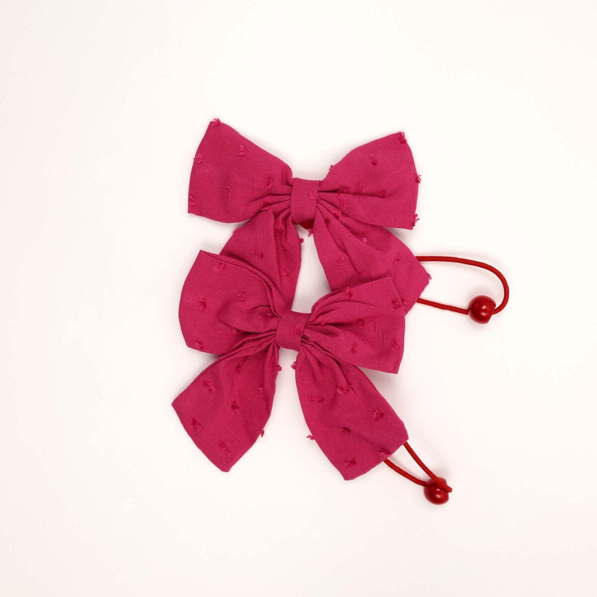 Textured Fabric Bow Hair Ties - Image 2
