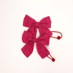 Textured Fabric Bow Hair Ties - Image 2