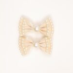 Elegant Pearl Bow Hair Clips - Image 2
