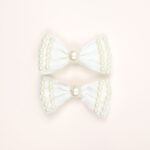 Elegant Pearl Bow Hair Clips