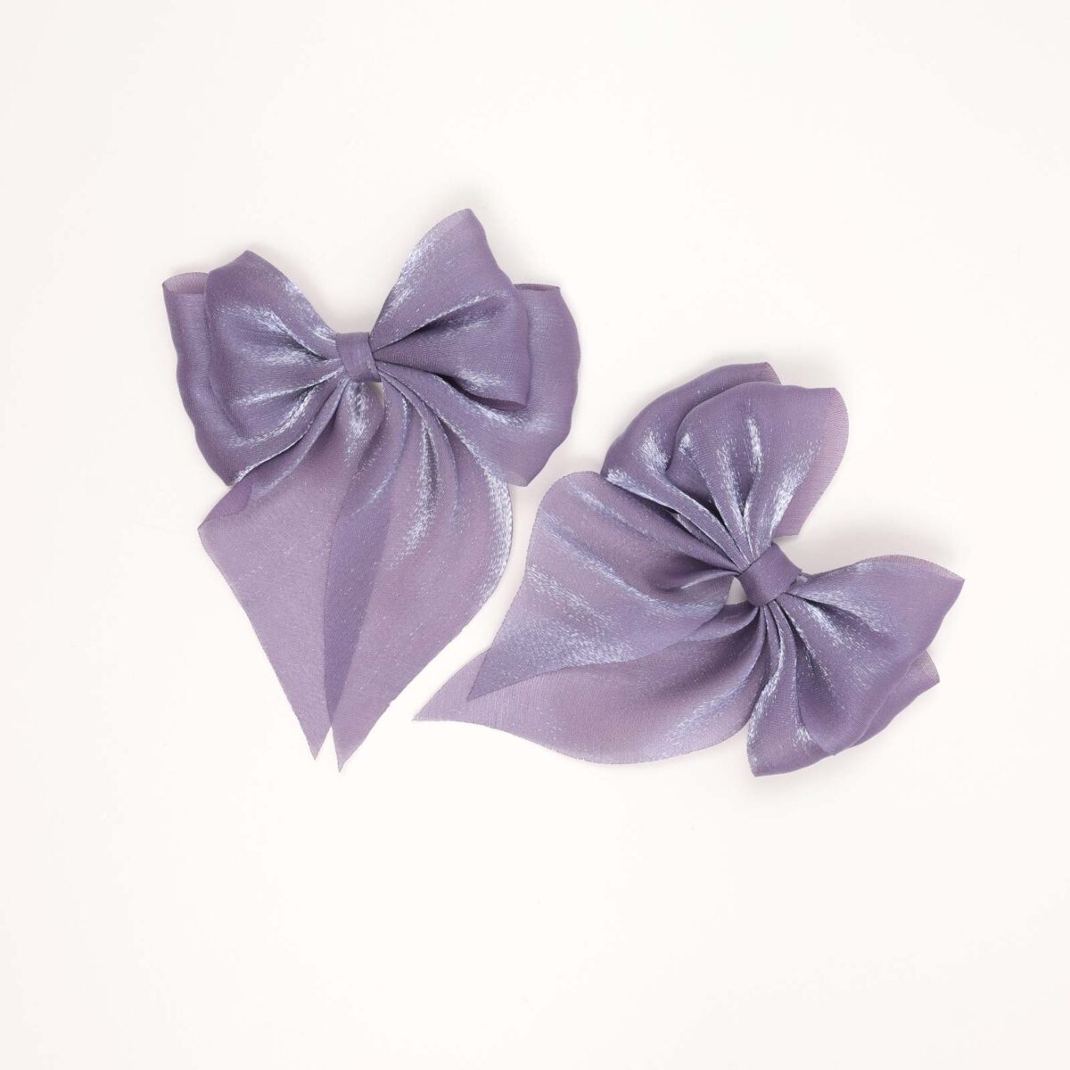 Soft Satin Bow Hair Clips - Image 2