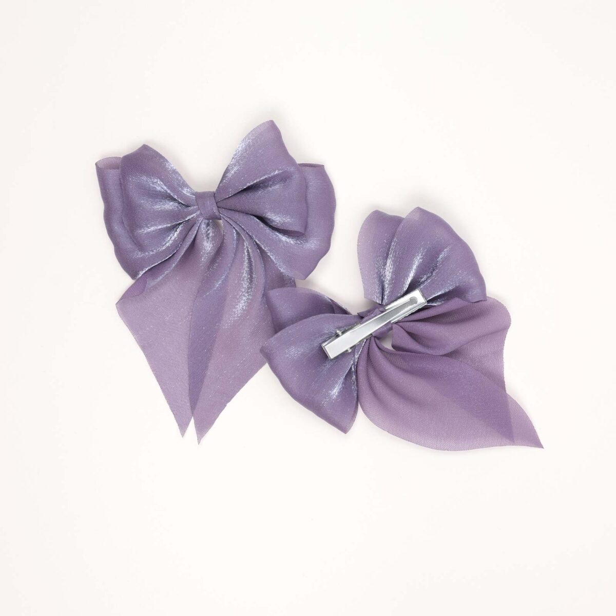 Soft Satin Bow Hair Clips - Image 3