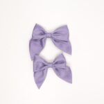 Scalloped Edge Satin Bow Clips - Image 5