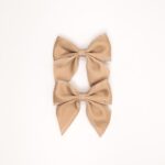 Scalloped Edge Satin Bow Clips - Image 4