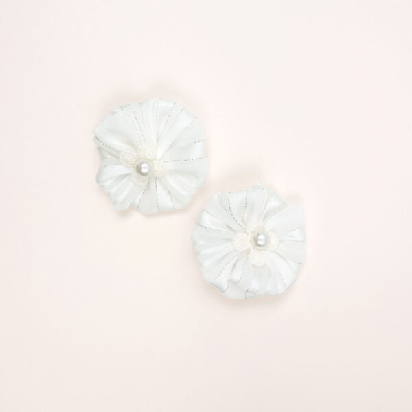Pearl Accent Flower Hair Clips