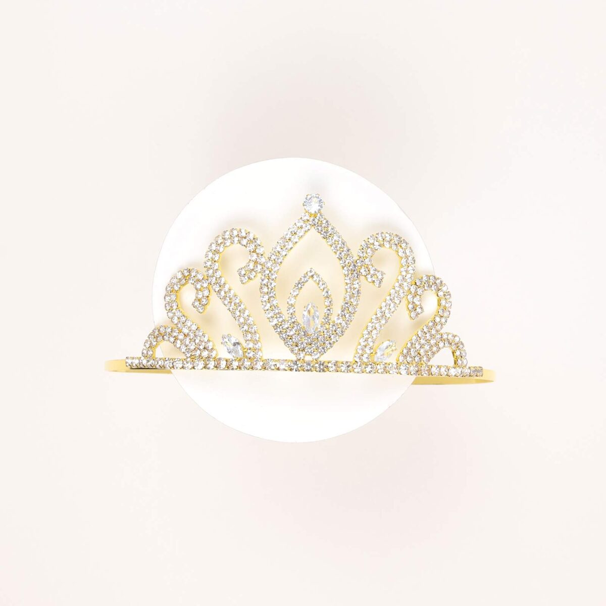 Teardrop Rhinestone Queen Crown - Image 1