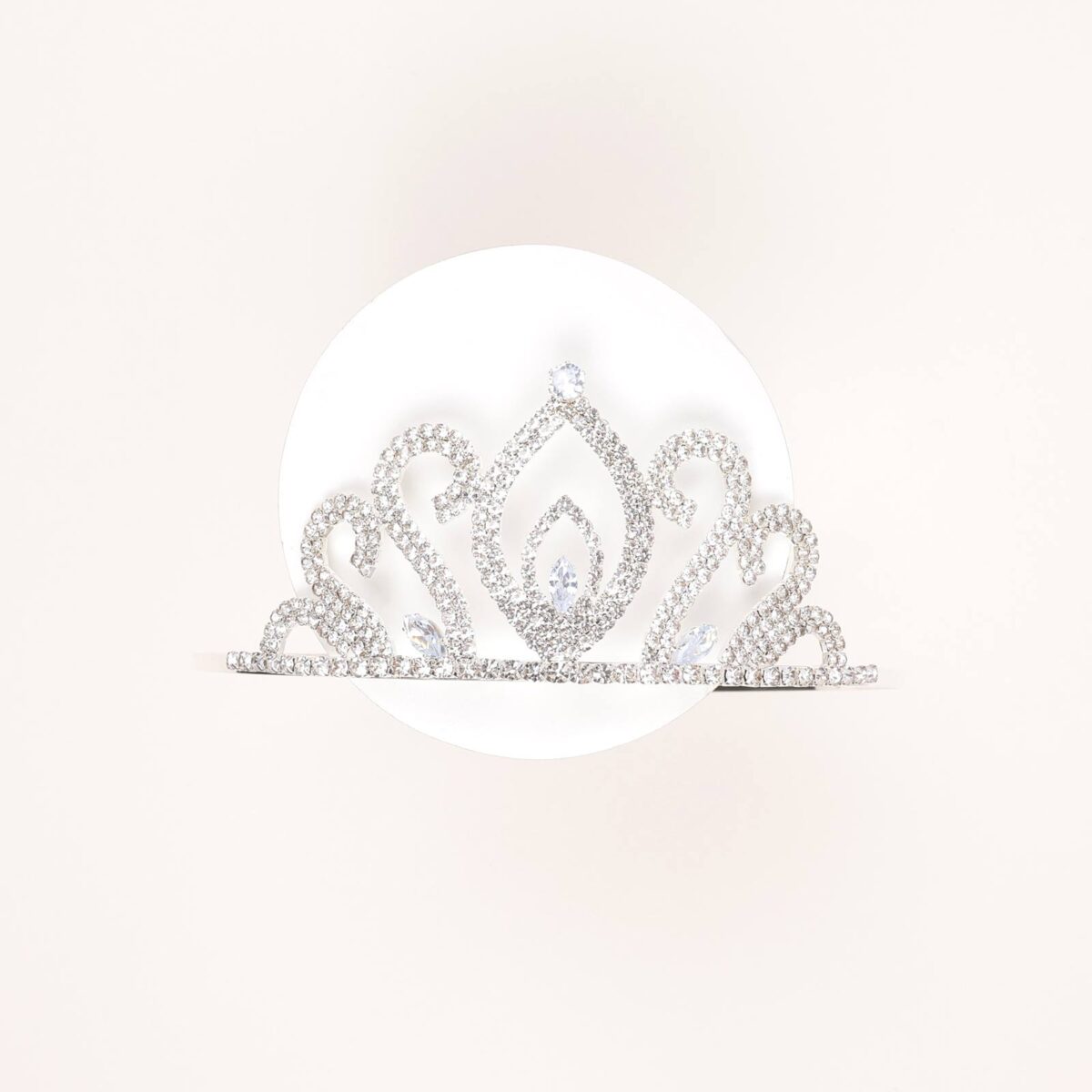 Teardrop Rhinestone Queen Crown - Image 2