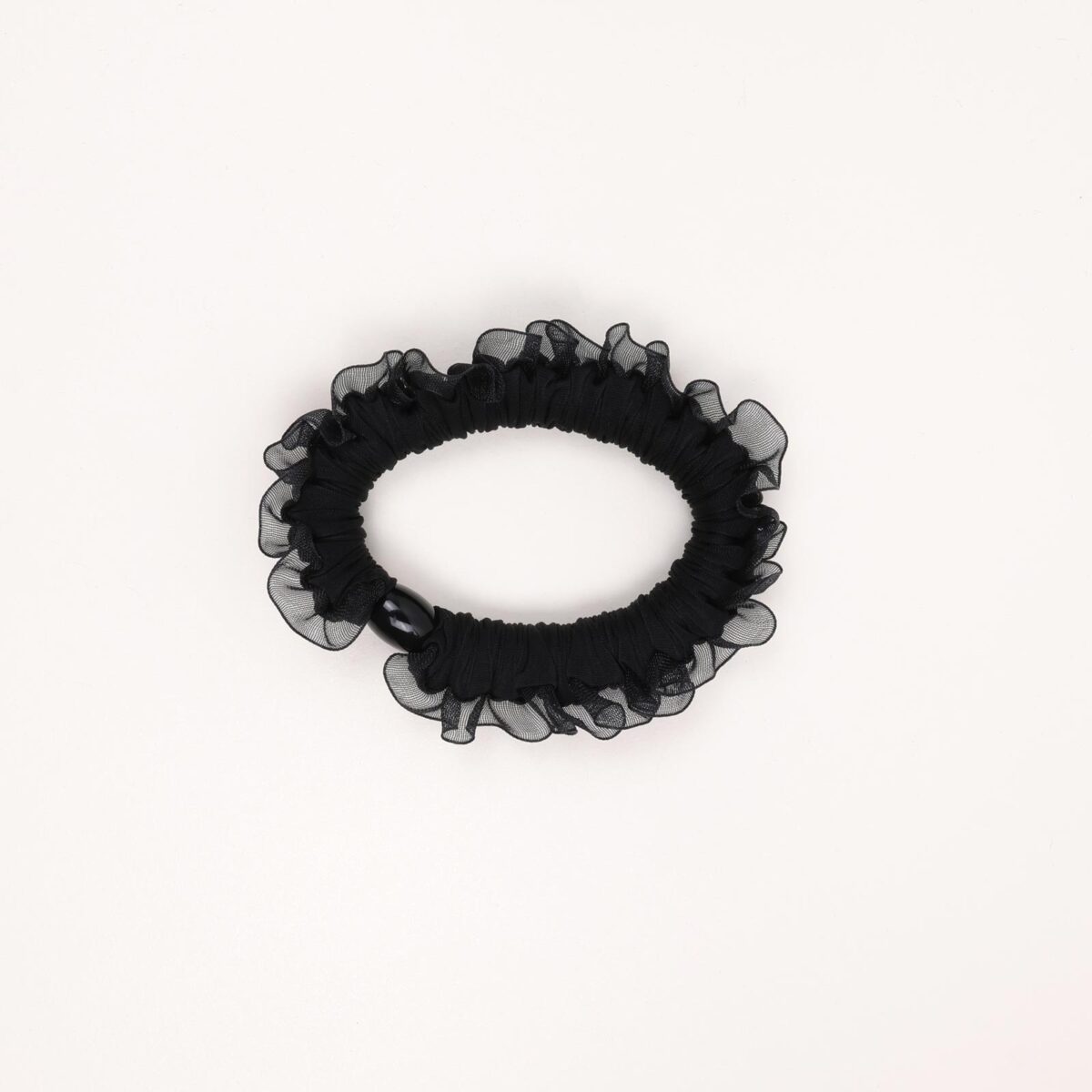 Ruffled Scrunchie with Bead Accent - Image 6