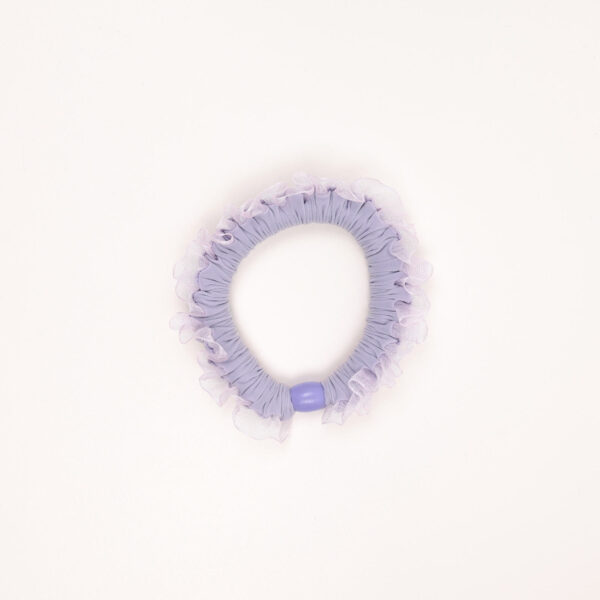 Ruffled Scrunchie with Bead Accent