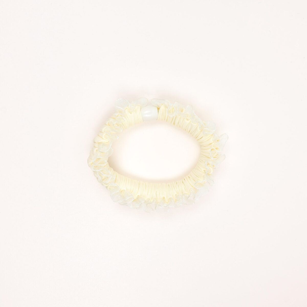 Ruffled Scrunchie with Bead Accent - Image 3