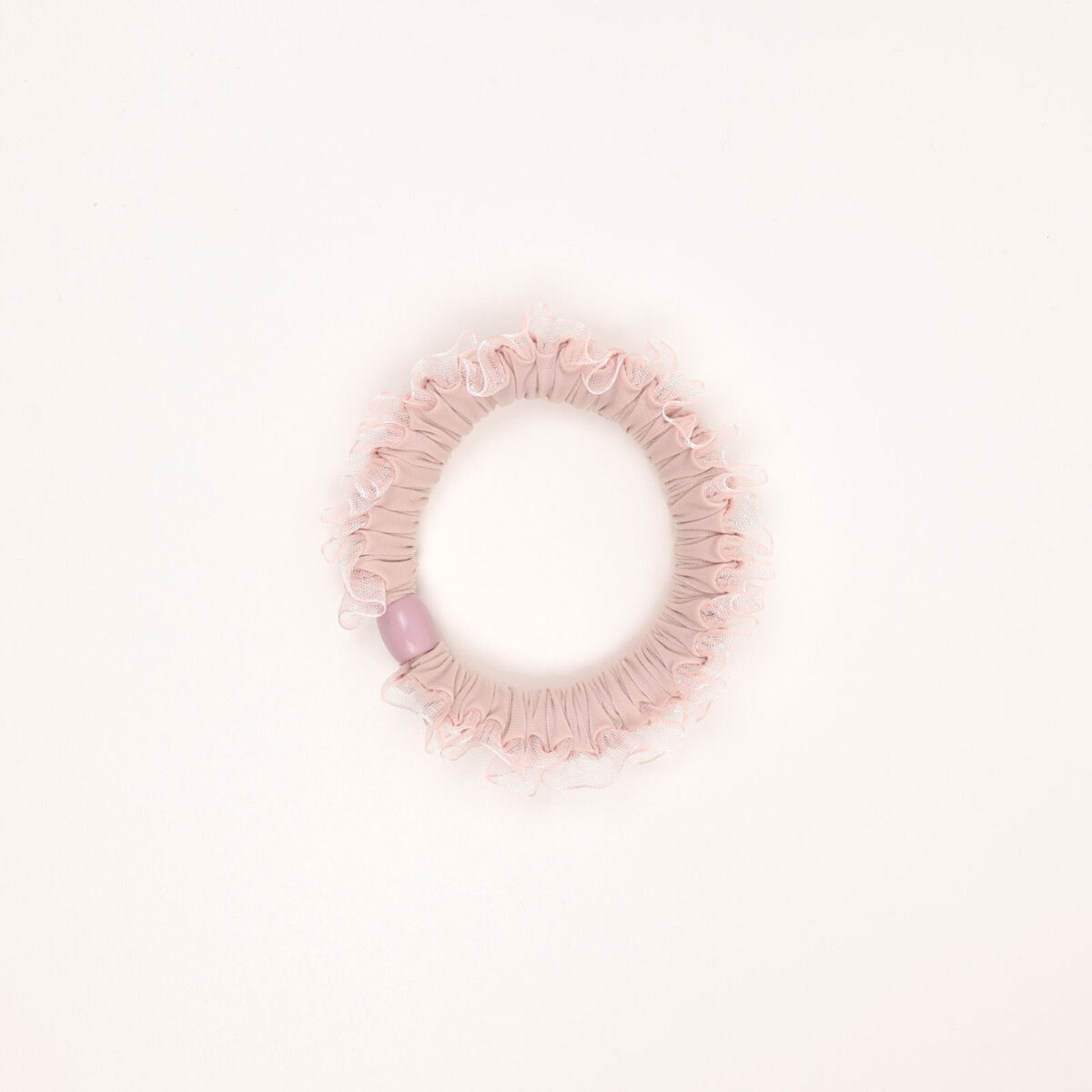 Ruffled Scrunchie with Bead Accent - Image 2