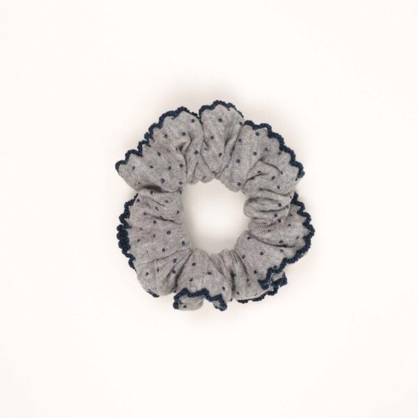 Soft Polka Ruffle Hair Scrunchie