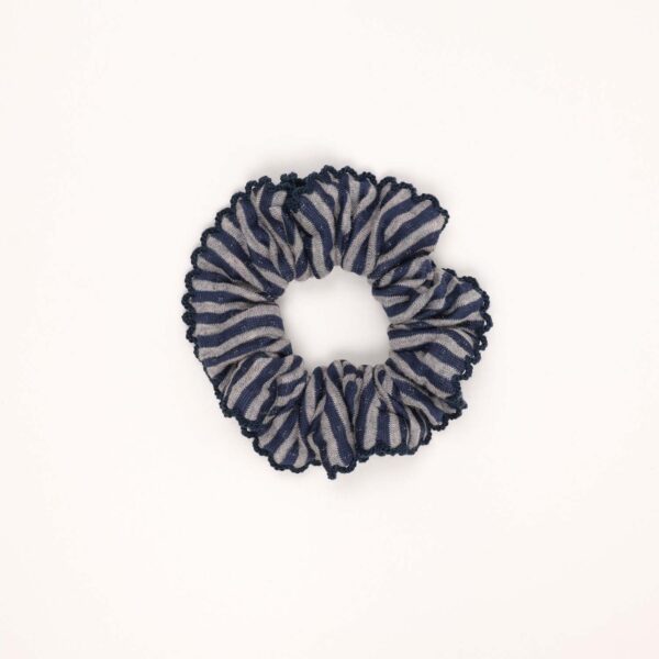 Striped Crochet-Trim Scrunchie