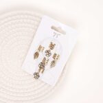 Gold Leaf & Flower Hair Rings