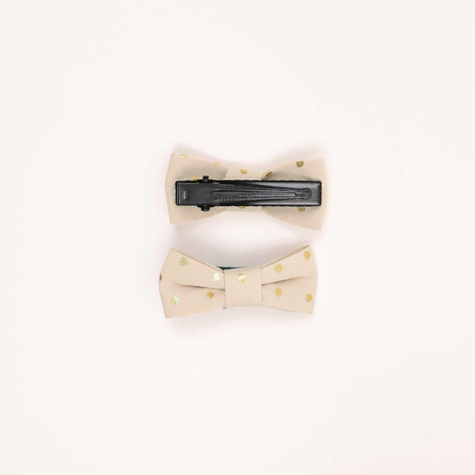 SA3HCM2 (Light Brown)(B) Polka Dot Mini Hair Clips - Image 3