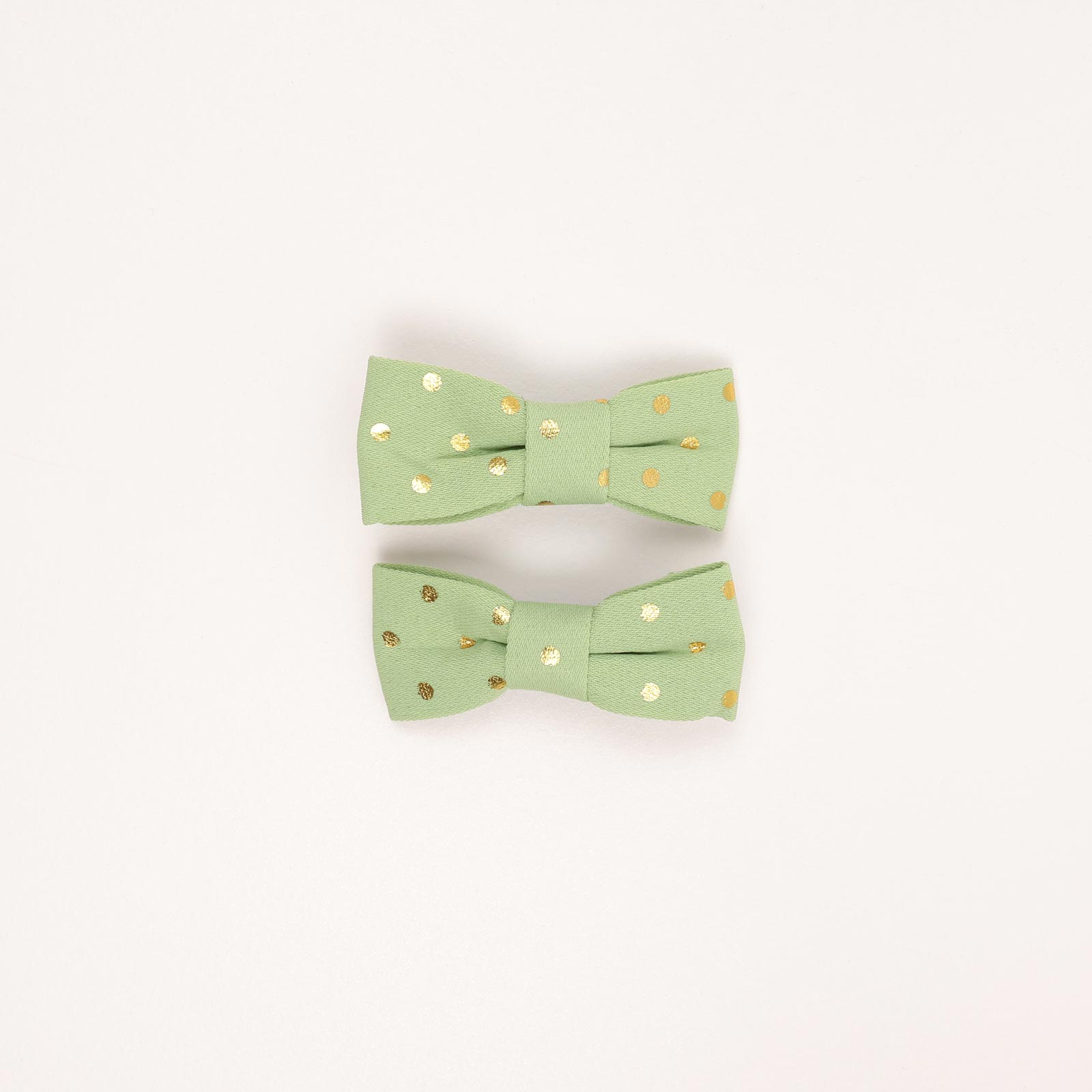 SA3HCM2 (Light Green) Polka Dot Mini Hair Clips - Image 4