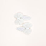 Sparkly White Bow Mini Hair Clips