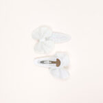 Sparkly White Bow Mini Hair Clips - Image 2
