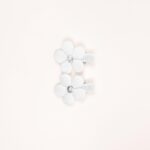 White Crystal Flower Mini Hair Clips
