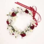 Red Rose & Ivory Flower Crown