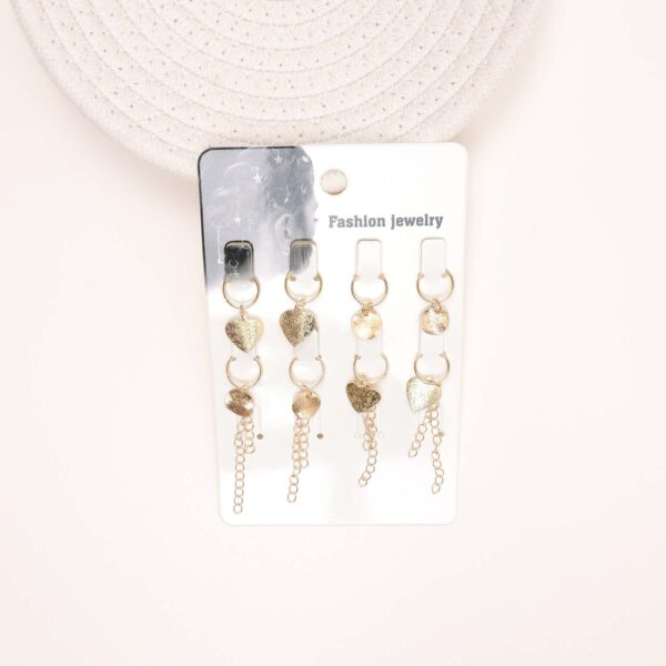 Heart & Disc Charm Hair Rings