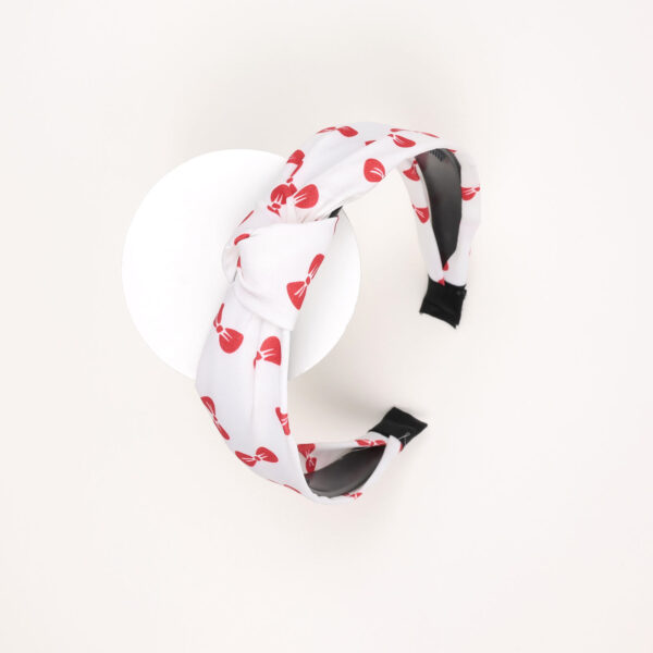Bow-Print White Hairband