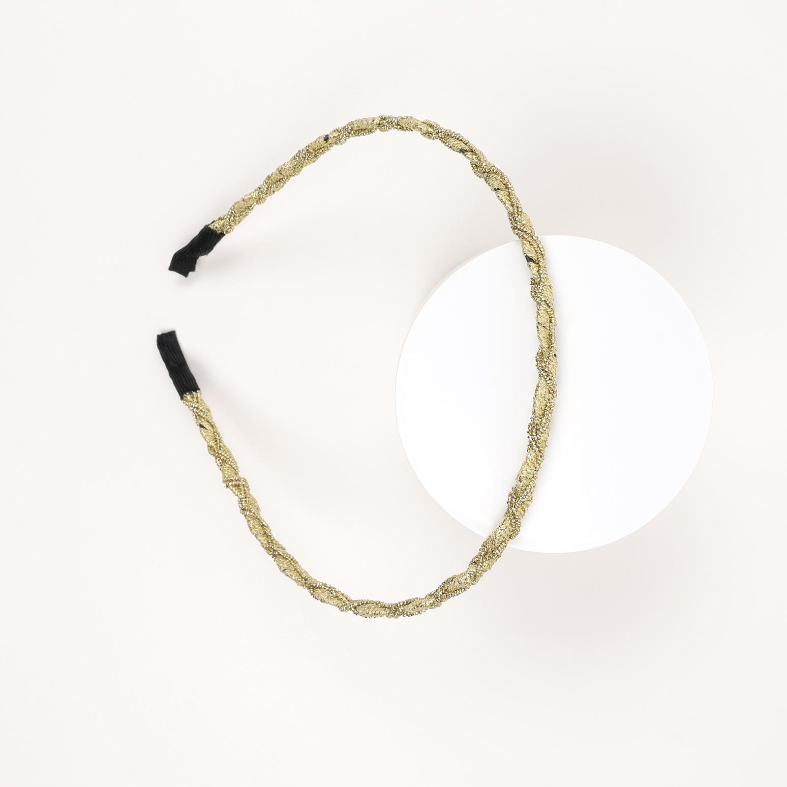 CH5.5OHB9-112 Braided Gold Texture Hairband - Image 1