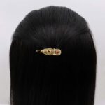 Gold-Tone Oval Motif Hair Clip