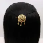 Gold Hexagon Filigree Hair Clip