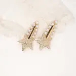 Gold Rhinestone Star Hair Clips