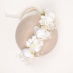 White Floral Fabric Headband