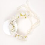 White Floral Fabric Headband - Image 2