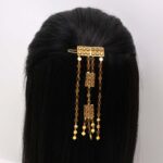 Rectangular filigree Gold Tone Hair Clip