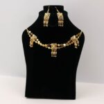 Square Motif Gold Tone Necklace Set