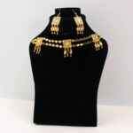 Square Coin Gold Tone Necklace Set