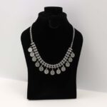 Silver Coins Charm Statement Necklace