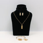 Gold-Tone Circular Disc Jewelry Set