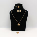 Gold-Tone Rectangular Jewelry Set