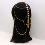 Gold Floral Disc Chain Hairband - Image 2