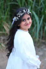 Pearl Crystal Floral Headband - Image 3