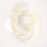 Ivory Flower Crown with Ribbon Tie - Image 5