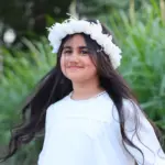 Ivory Flower Crown with Ribbon Tie - Image 3