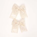 Lace Bow Hair Clip Set