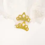 Gold Glitter Crown Hair Clips Set