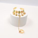 Gold Coin Charm Hand Chain Bracelet